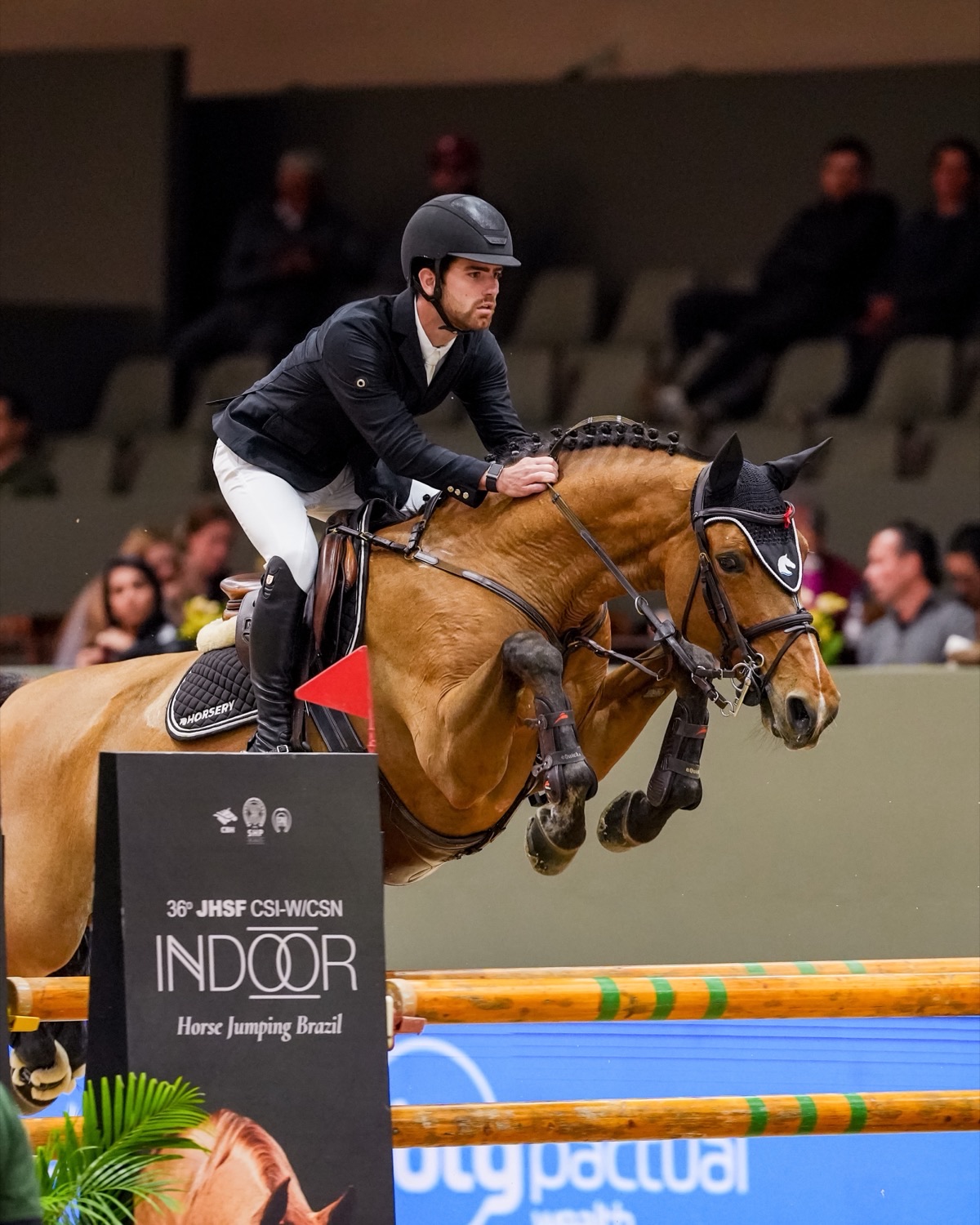 Qulana de Leau Z jumping at JHSF CSI-W Indoor 2026